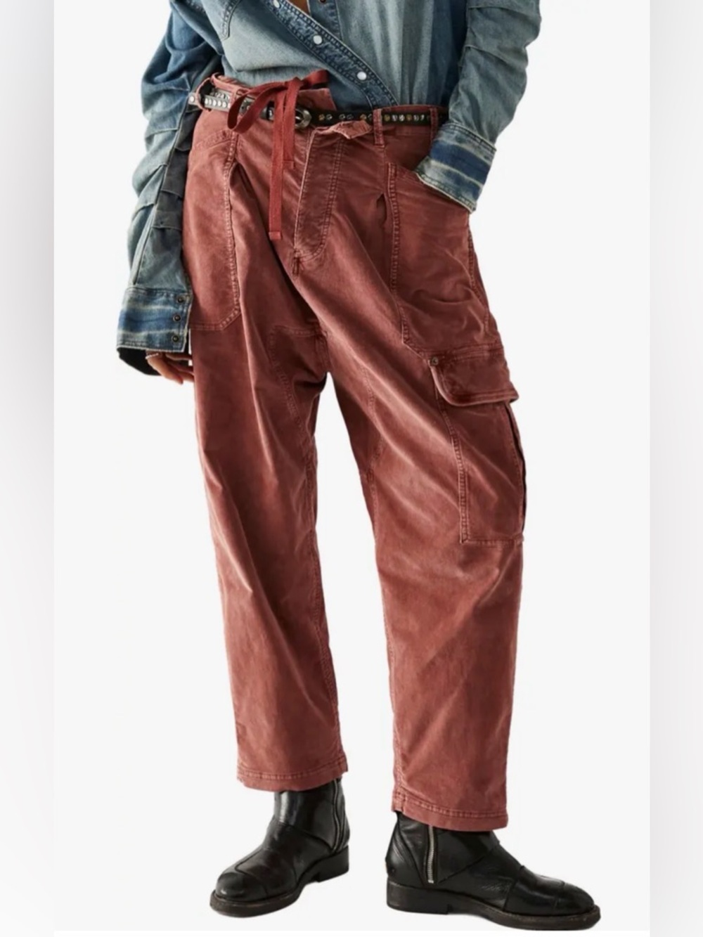 FREE PEOPLE Bay To Breakers Corduroys Pants Roasted Russet S